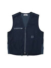 Cupro Cotton Twill TC Logo Patch Vest Avio Blue - STONE ISLAND - BALAAN 2