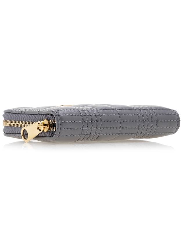 Lola Zip Quilted Leather Half Wallet Cloud Grey - BURBERRY - BALAAN 6