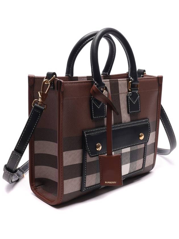 Tartan Check Freya Mini Tote Bag Brown - BURBERRY - BALAAN 4