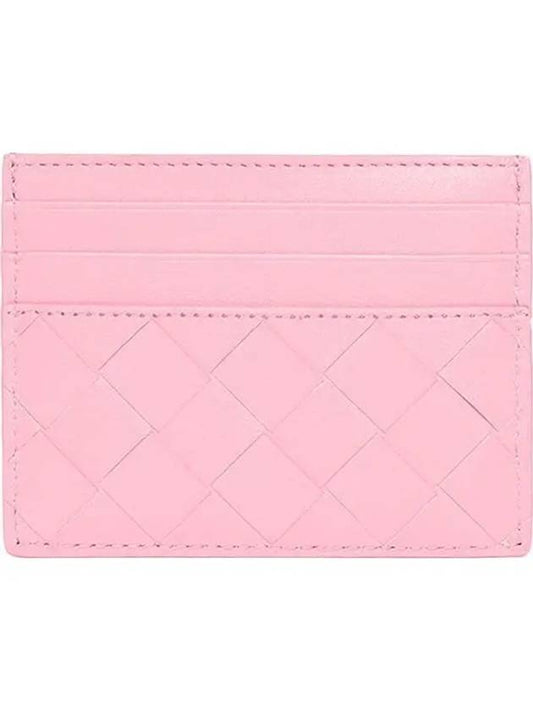 Intrecciato Leather Card Wallet Pink - BOTTEGA VENETA - BALAAN 2