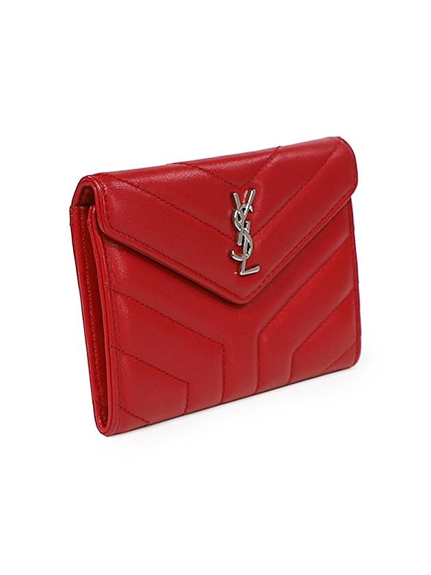 Saint Laurent 504668 Red Y Quilted Lulu Envelope Card Medium Wallet - SAINT LAURENT - BALAAN 3