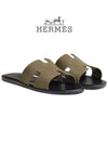 Izmir Suede Goatskin Sandals Vert - HERMES - BALAAN 2