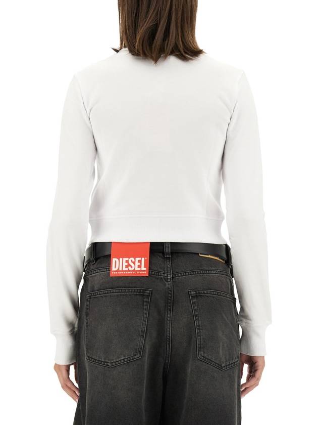 F Slimmy Cutout Logo Crop Sweatshirt White - DIESEL - BALAAN 4