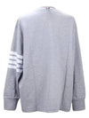 Engineered 4 Bar Medium Weight Jersey Oversized Long Sleeved T-Shirt Light Grey - THOM BROWNE - BALAAN 4