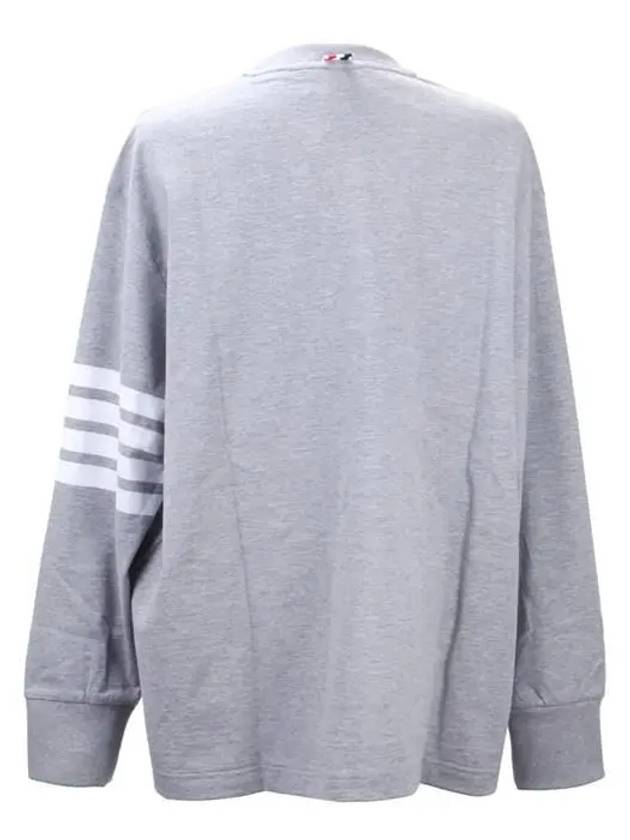 Engineered 4 Bar Medium Weight Jersey Oversized Long Sleeved T-Shirt Light Grey - THOM BROWNE - BALAAN 4