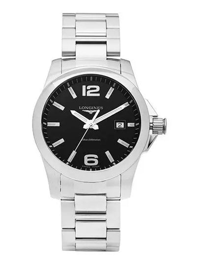 Men's Conquest Steel Watch Black - LONGINES - BALAAN 2