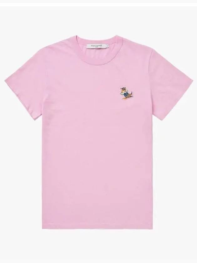 Dressed Fox Patch Short Sleeve T-Shirt Dusty Rose - MAISON KITSUNE - BALAAN 3