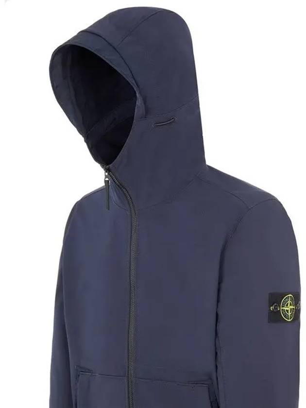 Men's Wappen Patch Softshell Zip Up Hoodie Navy - STONE ISLAND - BALAAN 5