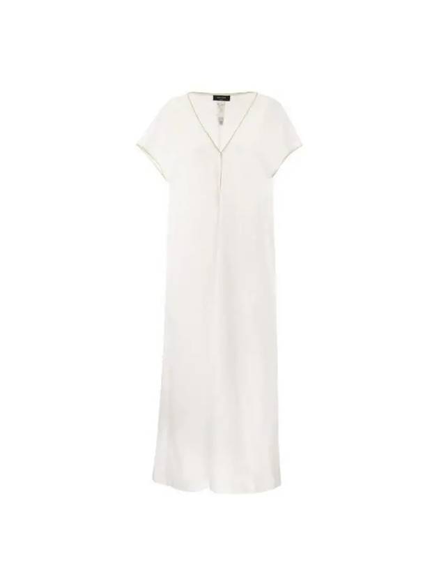 V neck trimming linen long dress ABD274F752 D661 21 - FABIANA FILIPPI - BALAAN 1