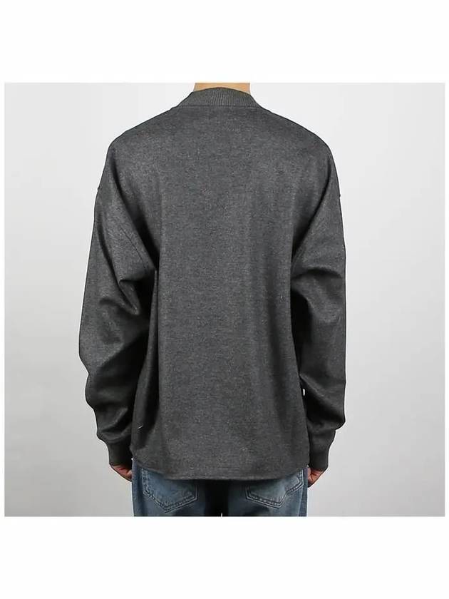 Crew Neck Relaxed Fit Wool Knit Top Dark Grey - JIL SANDER - BALAAN 5