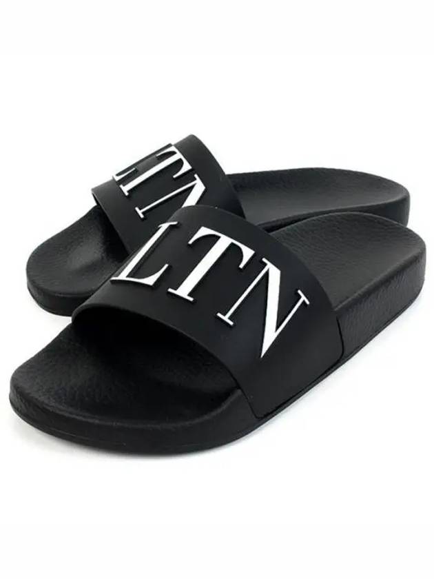 Men's Rubber Slippers Black - VALENTINO - BALAAN 2