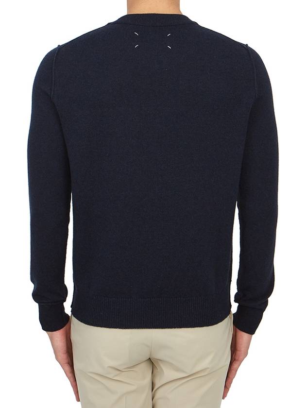 Crew Neck Cashmere Knit Top Navy - MAISON MARGIELA - BALAAN 5