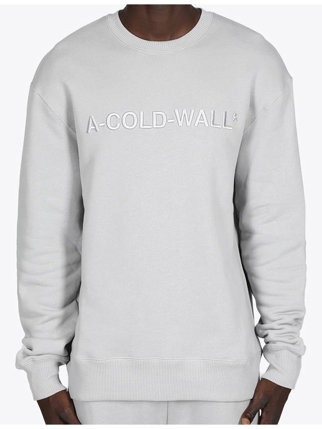 ACWMW043 GRAY Embroidered logo gray sweatshirt - A-COLD-WALL - BALAAN 1