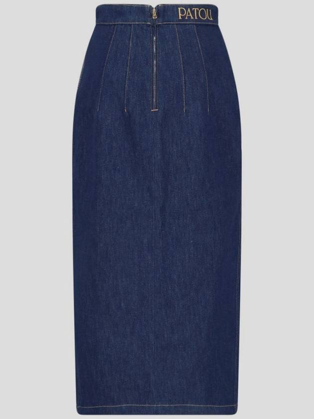 Denim Long H-Line Skirt Blue - PATOU - BALAAN 3