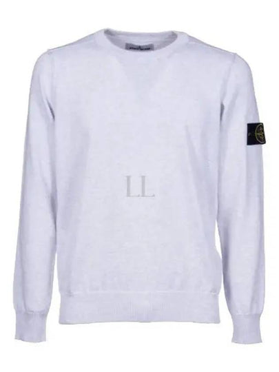 Crewneck Soft Cotton Knit Top Melange Grey - STONE ISLAND - BALAAN 2