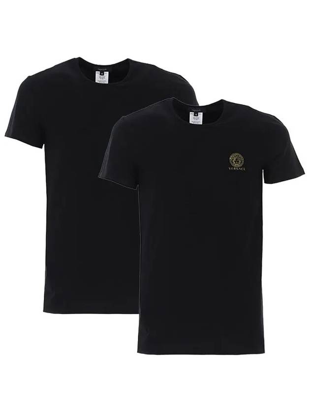 Crew Neck Medusa Logo Short Sleeve T-Shirt 2 Pack Black - VERSACE - BALAAN 6