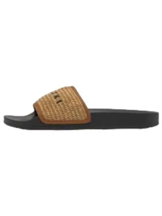 Raffia slide low sienna caramel slippers - MARNI - BALAAN 1