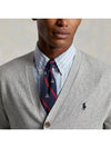 V-Neck Embroidery Logo Cardigan Grey - POLO RALPH LAUREN - BALAAN 5