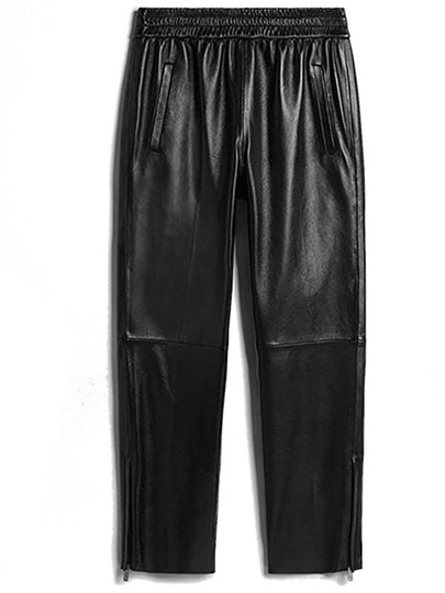 Leather Straight Pants Black - GOLDEN GOOSE - BALAAN 2