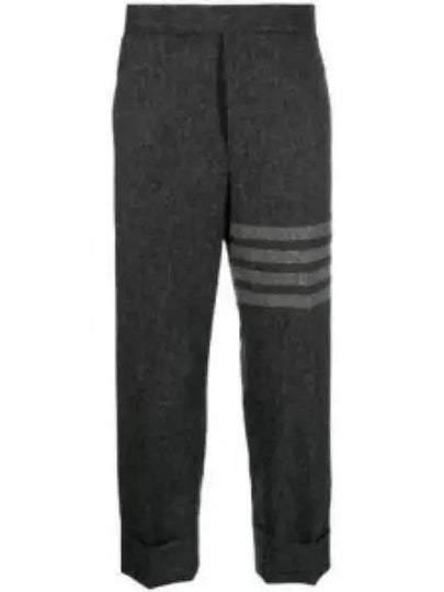 Donegal Tweed Low Rise 4 Bar Backstrap Straight Pants Grey - THOM BROWNE - BALAAN 2