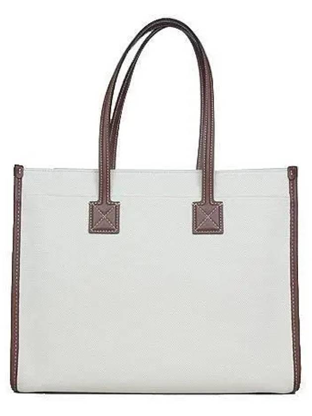 8044138 Ivory Canvas Tan Freya Pocket Small Tote Bag - BURBERRY - BALAAN 3