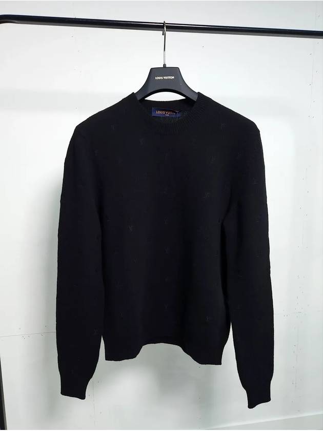 24SS LV Monogram Wool Knit Black 1AFIXD - LOUIS VUITTON - BALAAN 1