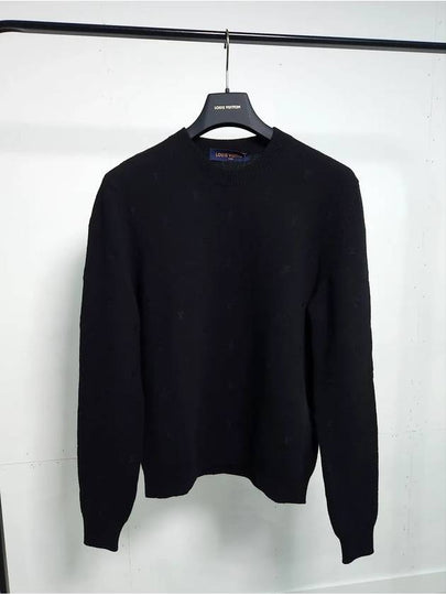 Embroidered Signature Merino Crew Neck Knit Top Black - LOUIS VUITTON - BALAAN 2