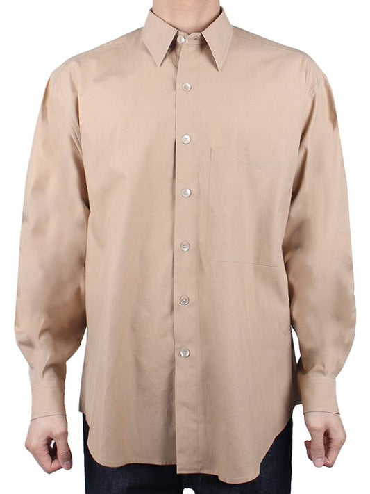 24SS Men's Washed Pins Twill Big Shirt Light Brown A24SS02TN LIGHTBROWN - AURALEE - BALAAN 1