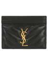 Cassandre Matelasse Lambskin Card Wallet Black - SAINT LAURENT - BALAAN 3