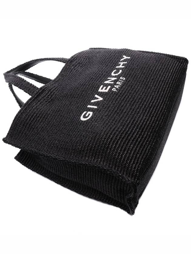 G-Tote Medium Raffia Tote Bag Black - GIVENCHY - BALAAN 6