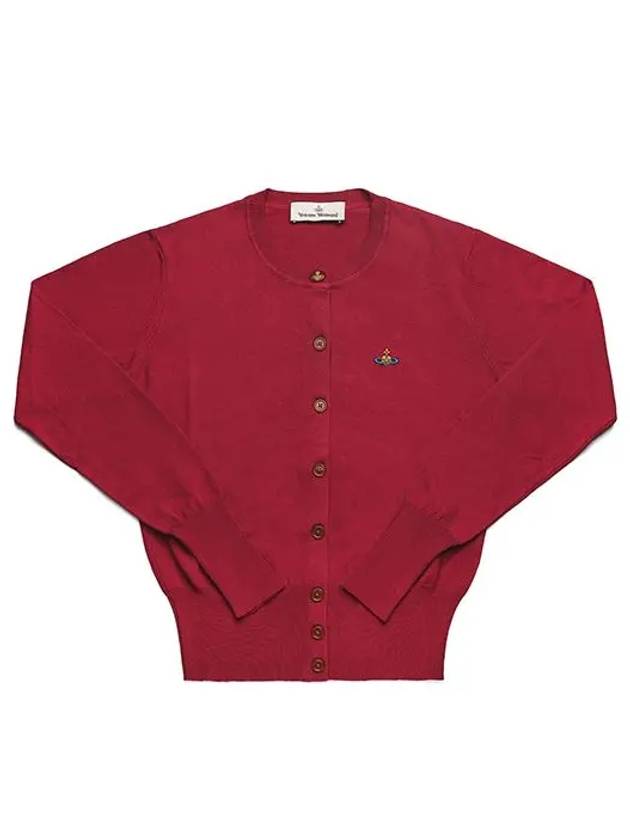 Logo Patch Cardigan Red - VIVIENNE WESTWOOD - BALAAN 5