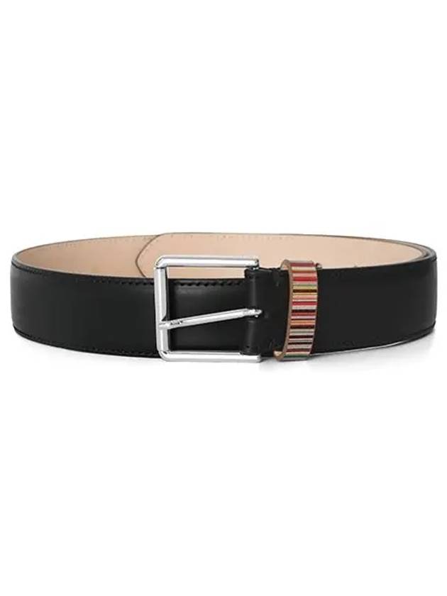 Signature Striped Leather Belt Black - PAUL SMITH - BALAAN 2