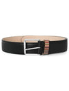 Signature Striped Leather Belt Black - PAUL SMITH - BALAAN 3