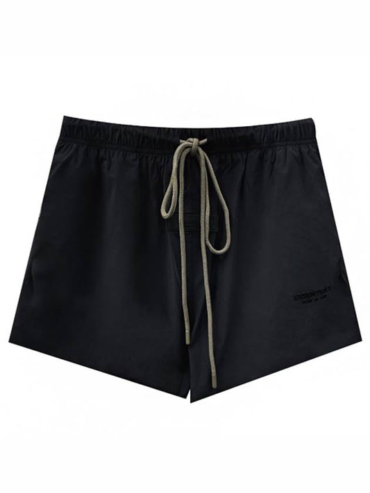 160SU244210F 001 Essential Logo Patch Nylon Running Shorts Black Men s Pants TEO - FEAR OF GOD - BALAAN 1