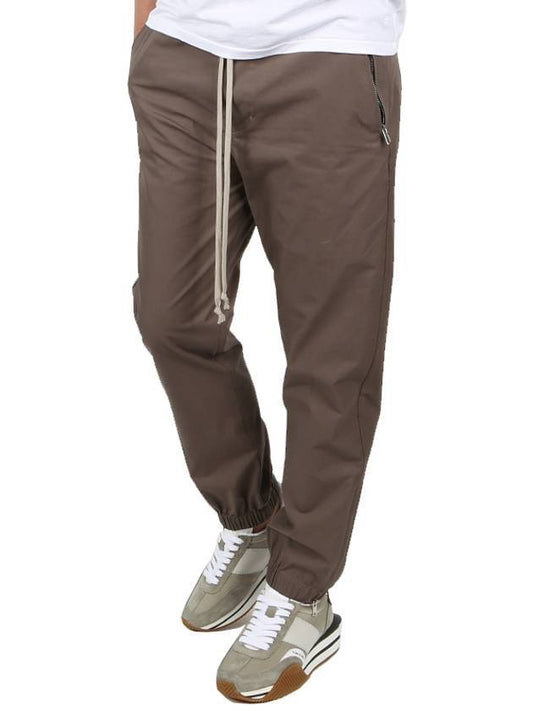 Drawstring Cropped Cotton Track Pants Dust - RICK OWENS - BALAAN 1