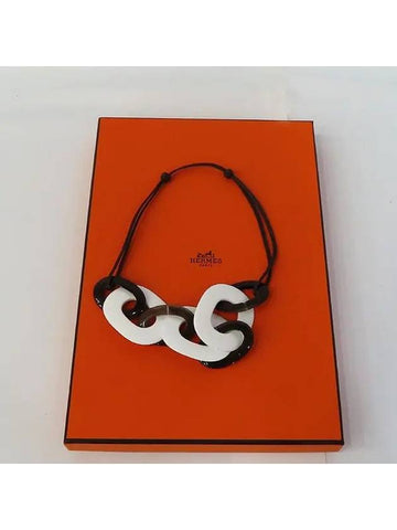 052768FL05 KARAMBA BOIS LAQUE Horn White Pendant Necklace - HERMES - BALAAN 1