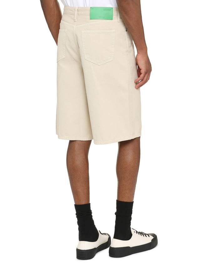 Utility Bermuda Denim Shorts Beige - OFF WHITE - BALAAN 5