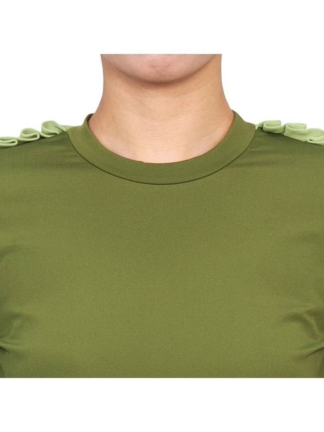 Pleated Trim Long Sleeve T-Shirt Green - JW ANDERSON - BALAAN 8