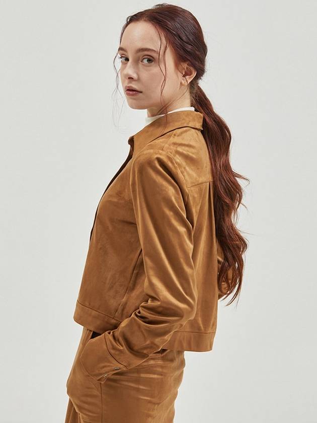 Suede Crop Shirt Camel - MANAVIS7 - BALAAN 3