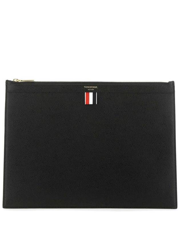 Medium Document Holder Clutch Bag Black - THOM BROWNE - BALAAN 2