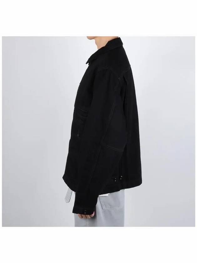 Boxy Oversized Denim Jacket Black - LEMAIRE - BALAAN 4