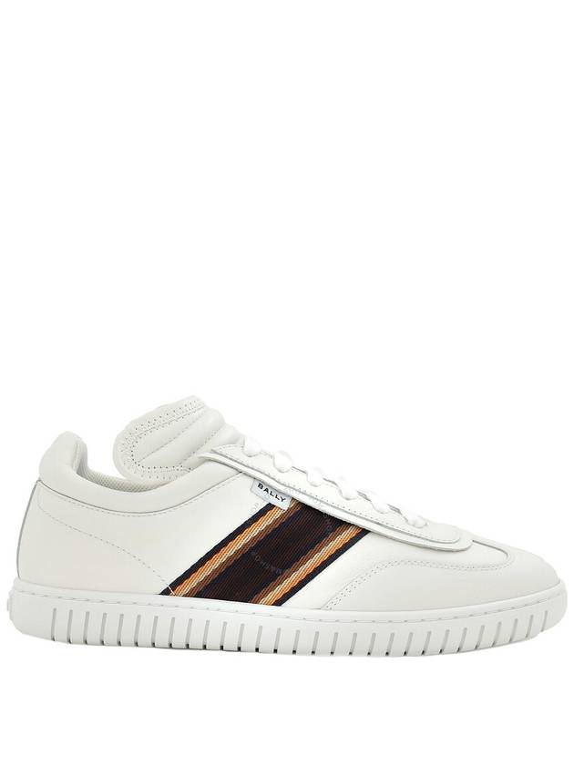 Bally Men's Parrel Ribbon White Leather Low-Top Player Sneakers, Brand Size 39 ( US Size 6 ) - BALLY - BALAAN 1