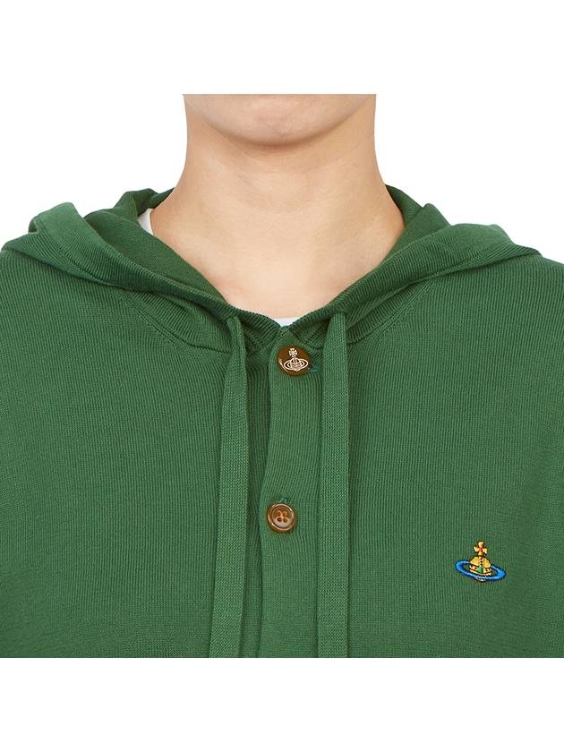 Embroidered Logo Hoodie Cardigan Green - VIVIENNE WESTWOOD - BALAAN 8