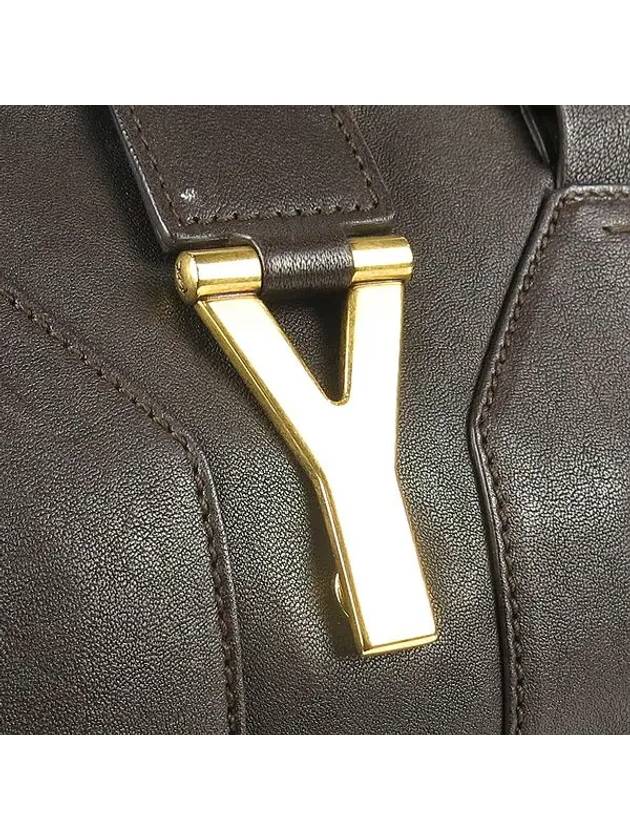 YSL Yip 279079 Gold Logo Brown Color Leather Kabachic Tote Bag - SAINT LAURENT - BALAAN 3