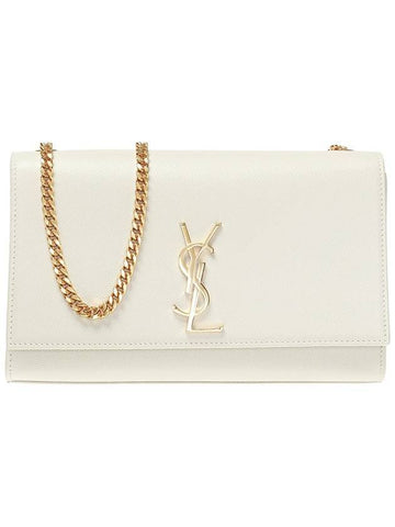 Monogram Kate Chain Gold Hardware Medium Cross Bag Vintage White - SAINT LAURENT - BALAAN 1