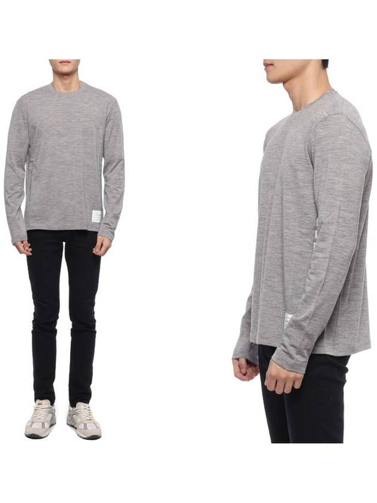 Wool Jersey 4-Bar Long Sleeve T-Shirt Light Grey - THOM BROWNE - BALAAN 2