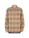 Vintage Check Flannel Carver Long Sleeve Shirt Beige - BURBERRY - BALAAN 1