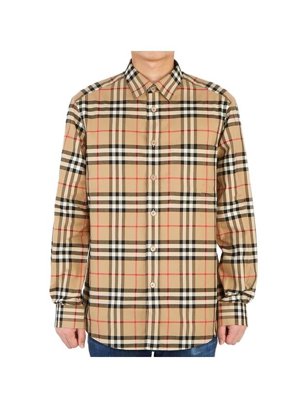 Vintage Check Flannel Carver Long Sleeve Shirt Beige - BURBERRY - BALAAN 1