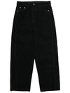 Doyou Know MC Women s Velvet Effect Boy Fit Black Denim Pants DO62422PT43 - DOYOUKNOWMC GOLF WEAR - BALAAN 1