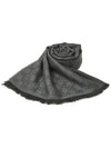 GG Jacquard Wool Silk Two-Tone Muffler Grey - GUCCI - BALAAN 1